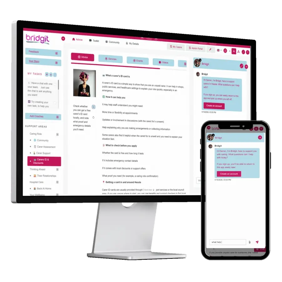 The Next advice and coaching app on desktop and mobile