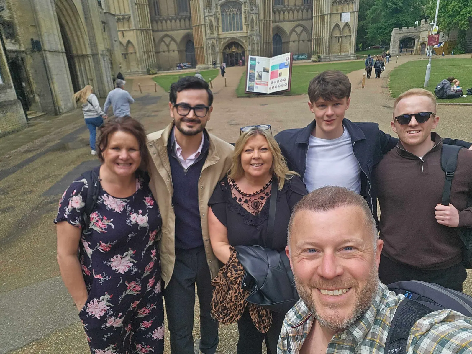 Members of the Bridgit team together outside Peterborough Cathedral