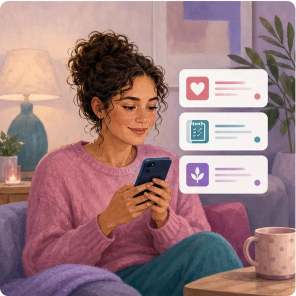 A person receiving clear advice they can keep by message